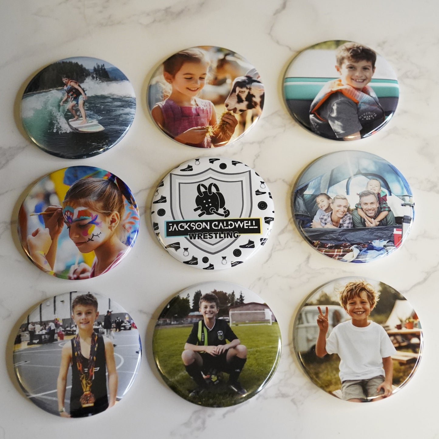 2.25 Inch Round Custom Photo Magnets (Set Of 9)